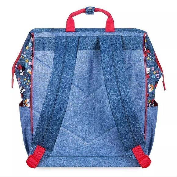 Disney Minnie Mouse Cambray Denim Girls School Backpack Brand New Zipper Closure - Picture 10 of 10